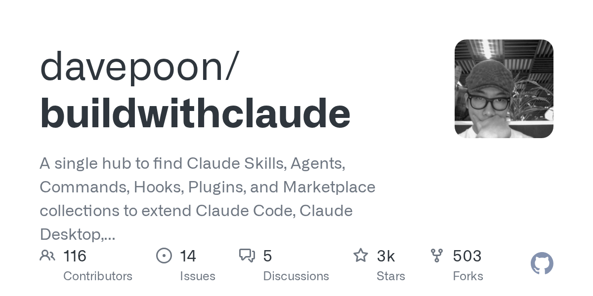davepoon/buildwithclaude Screenshot preview