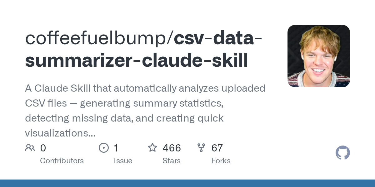 coffeefuelbump/csv-data-summarizer-claude-skill Screenshot preview
