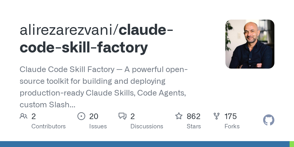 alirezarezvani/claude-code-skill-factory Screenshot preview
