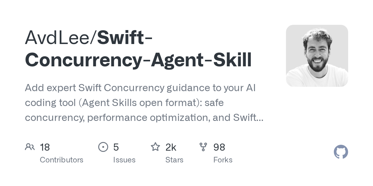 AvdLee/Swift-Concurrency-Agent-Skill Screenshot preview