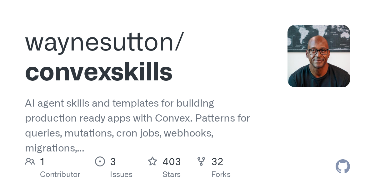 waynesutton/convexskills Screenshot preview