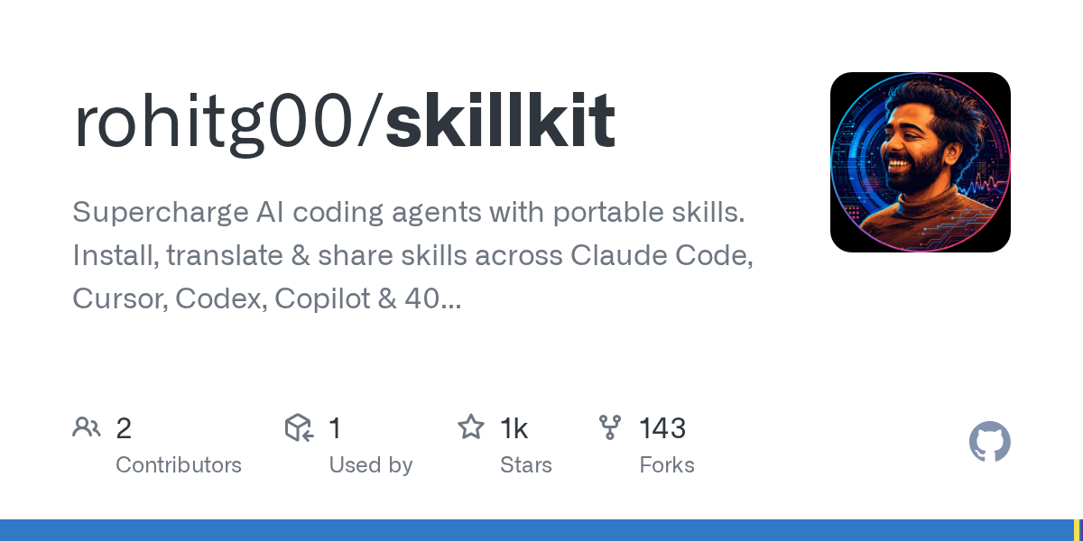 rohitg00/skillkit Screenshot preview