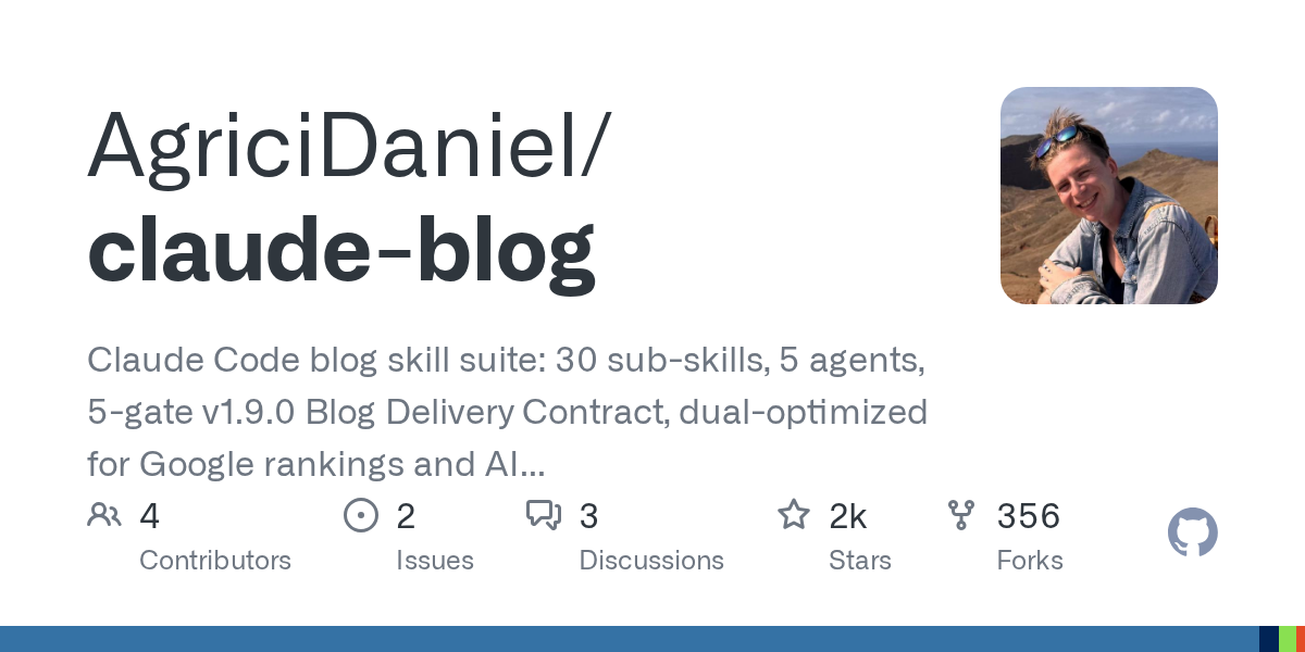 AgriciDaniel/claude-blog Screenshot preview