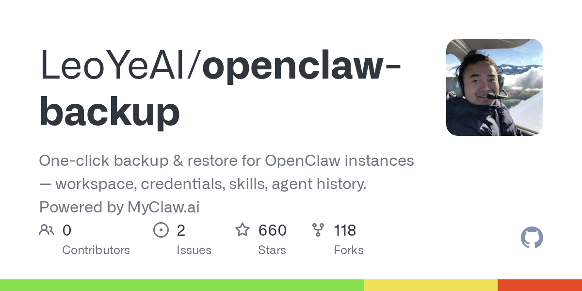 LeoYeAI/openclaw-backup Screenshot preview