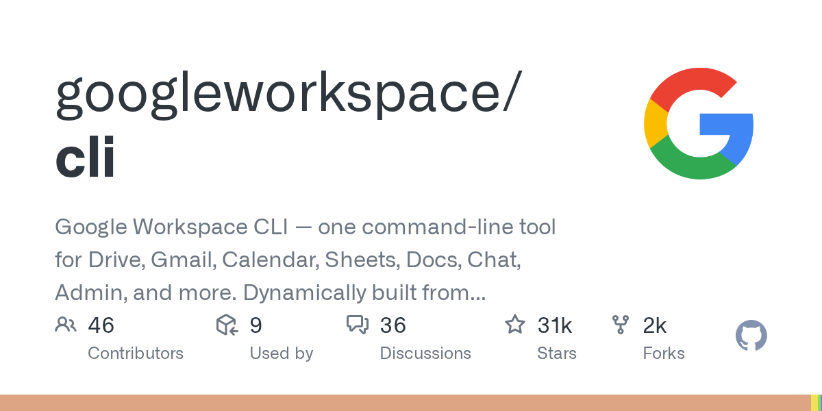 googleworkspace/cli Screenshot preview