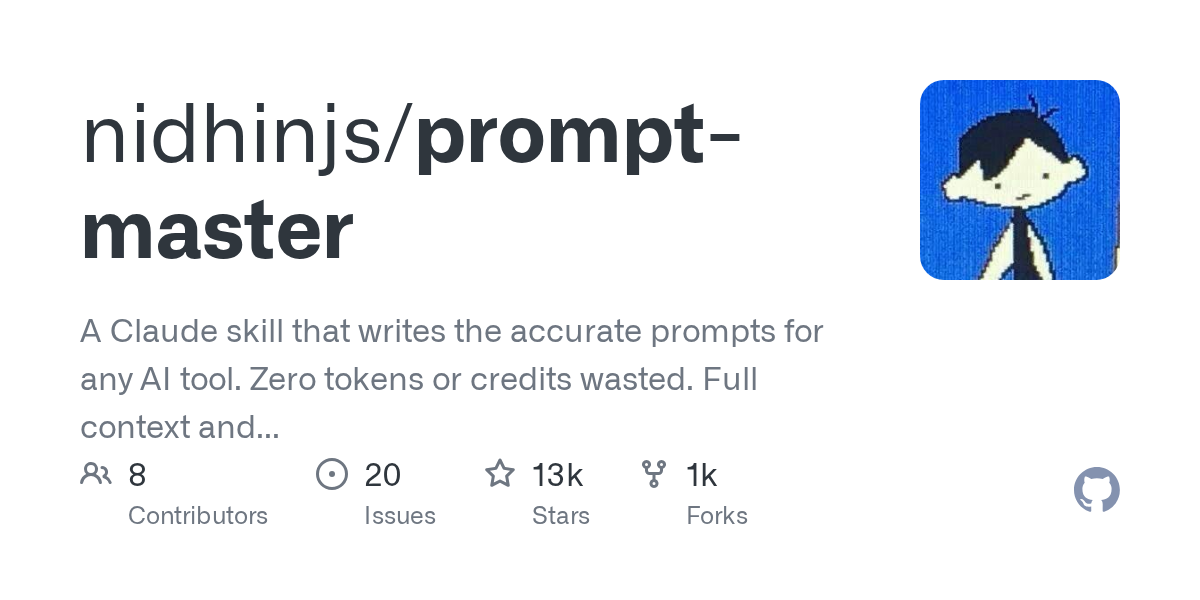 nidhinjs/prompt-master Screenshot preview