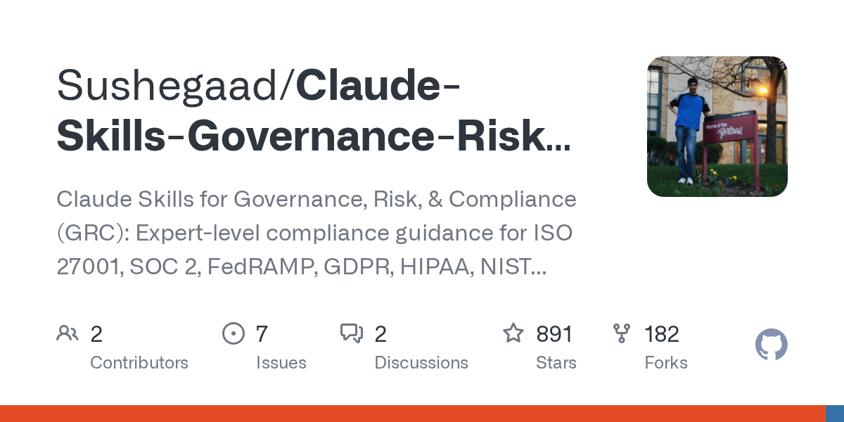 Sushegaad/Claude-Skills-Governance-Risk-and-Compliance Screenshot preview