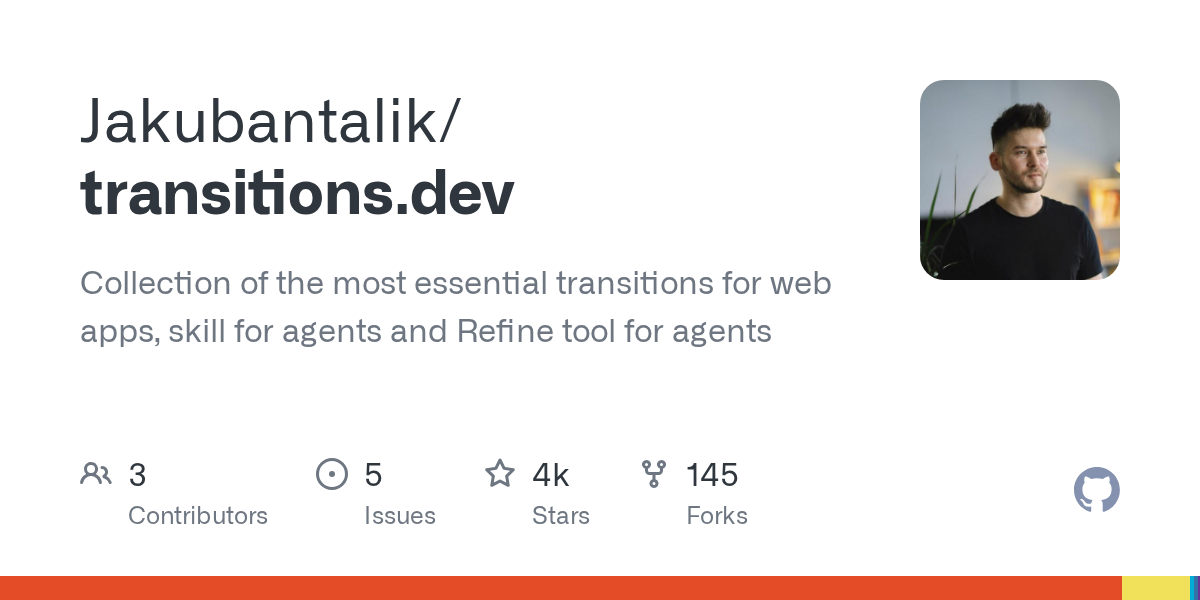 Jakubantalik/transitions.dev Screenshot preview