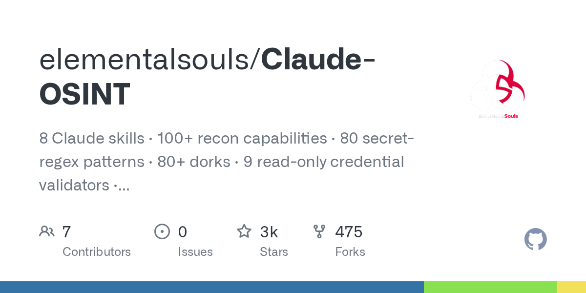 elementalsouls/Claude-OSINT Screenshot preview