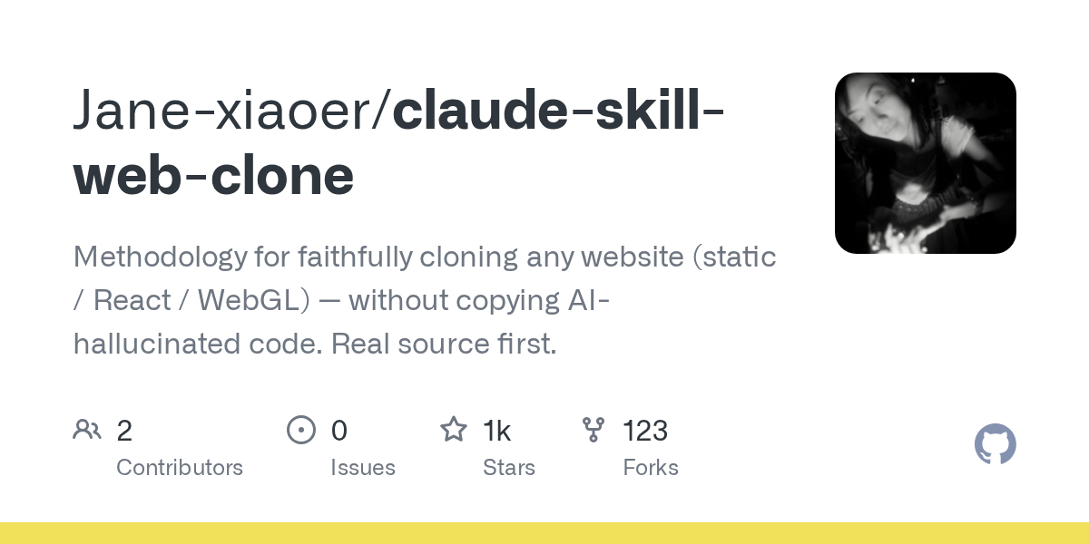 Jane-xiaoer/claude-skill-web-clone Screenshot preview
