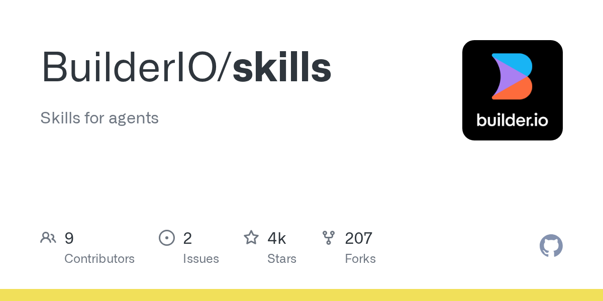 BuilderIO/skills Screenshot preview
