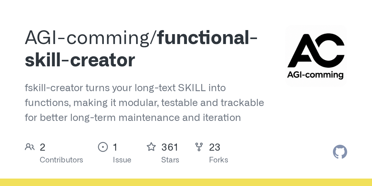 AGI-comming/functional-skill-creator Screenshot preview