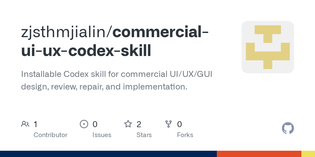 zjsthmjialin/commercial-ui-ux-codex-skill Screenshot preview
