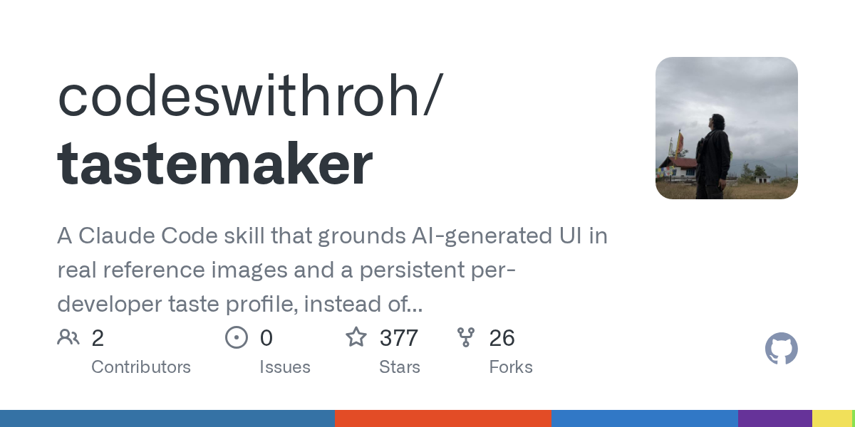 codeswithroh/tastemaker Screenshot preview
