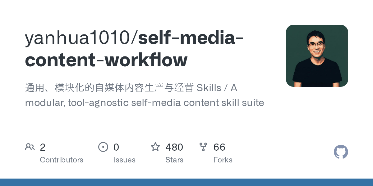 yanhua1010/self-media-content-workflow Screenshot preview