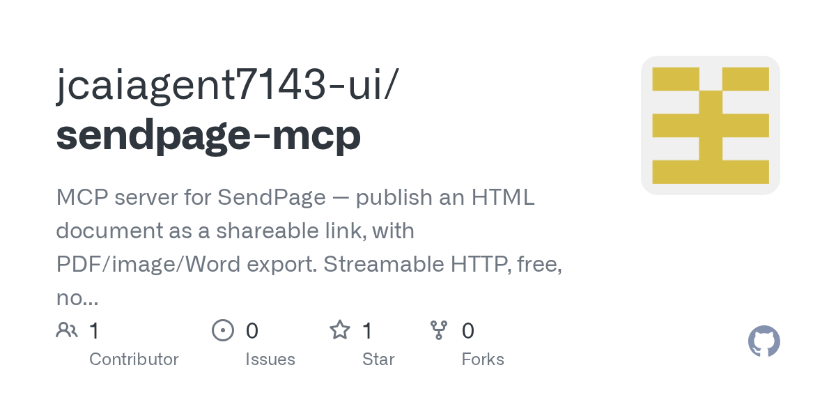 jcaiagent7143-ui/sendpage-mcp Screenshot preview