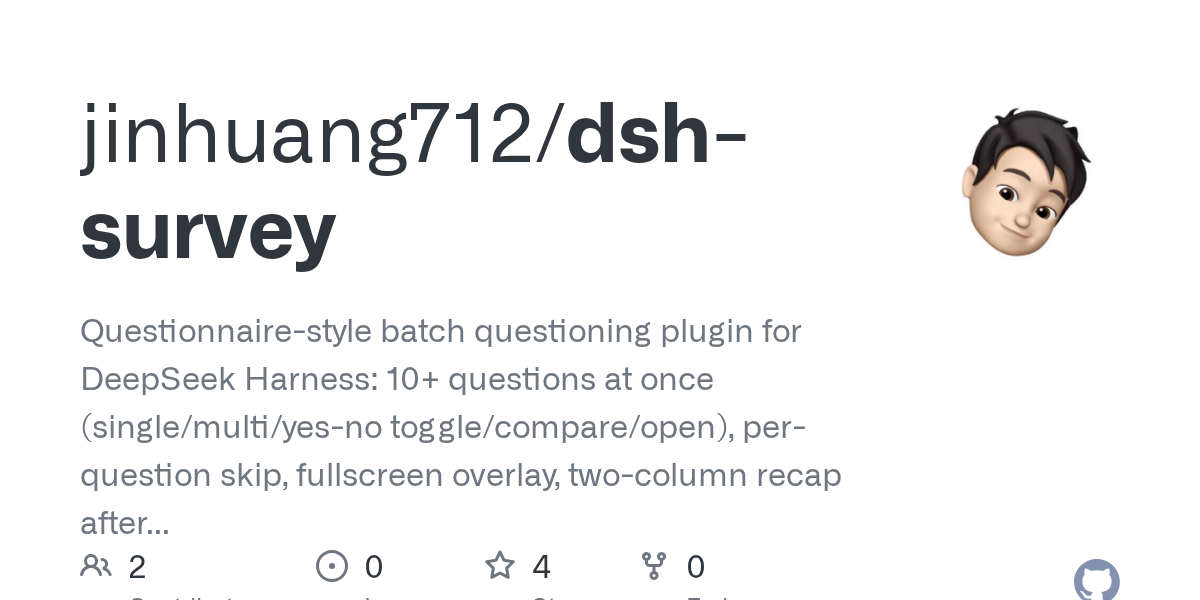 jinhuang712/dsh-survey Screenshot preview