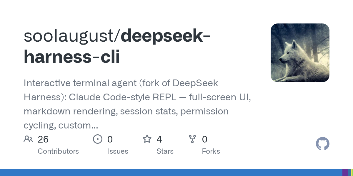 soolaugust/deepseek-harness-cli Screenshot preview