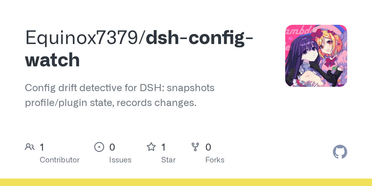 Equinox7379/dsh-config-watch Screenshot preview