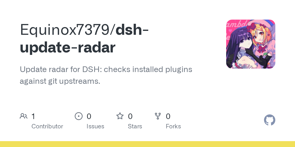 Equinox7379/dsh-update-radar Screenshot preview
