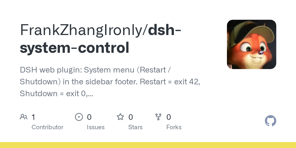 FrankZhangIronly/dsh-system-control Screenshot preview