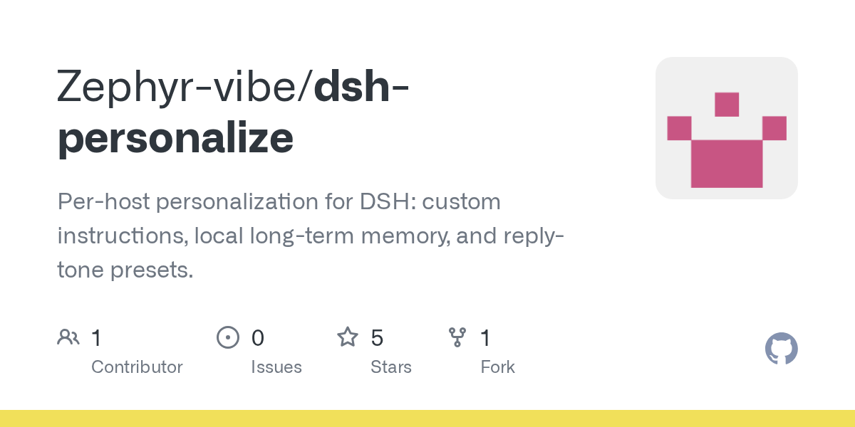Zephyr-vibe/dsh-personalize Screenshot preview