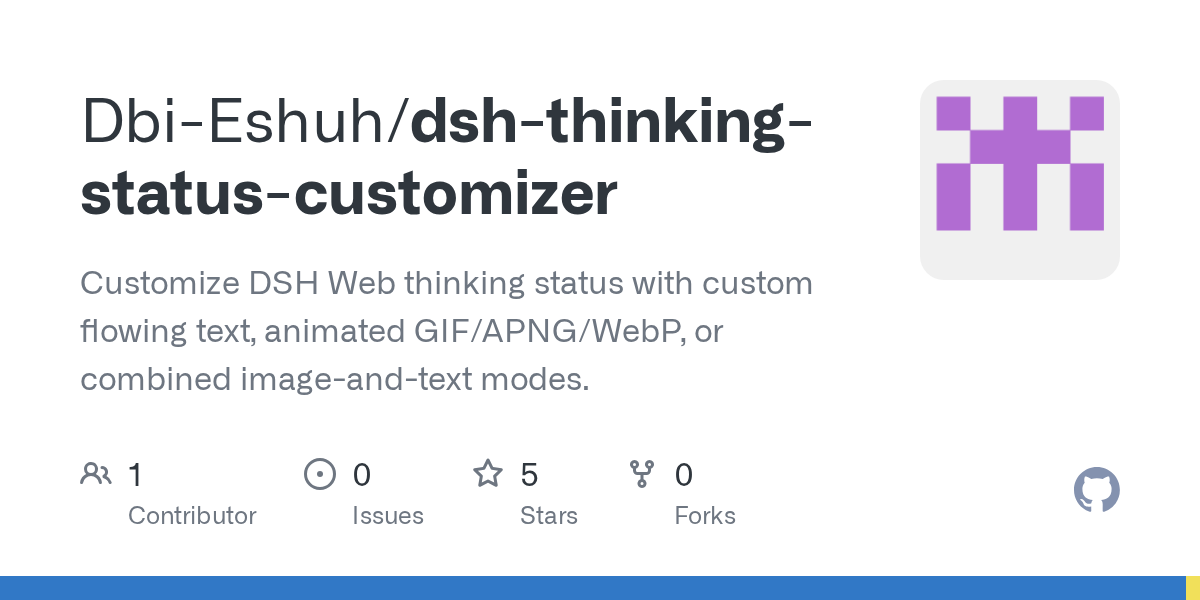 Dbi-Eshuh/dsh-thinking-status-customizer Screenshot preview