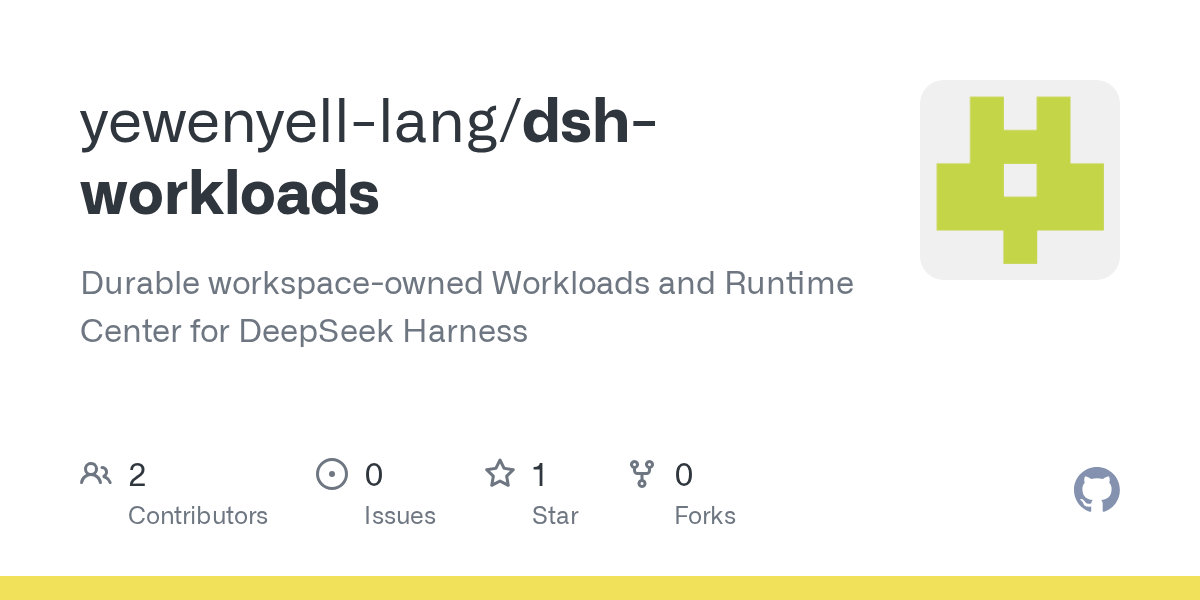 yewenyell-lang/dsh-workloads Screenshot preview