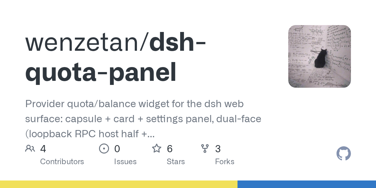 wenzetan/dsh-quota-panel Screenshot preview