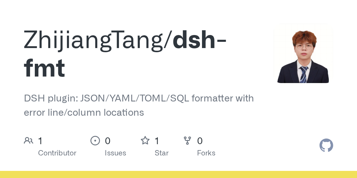 ZhijiangTang/dsh-fmt Screenshot preview
