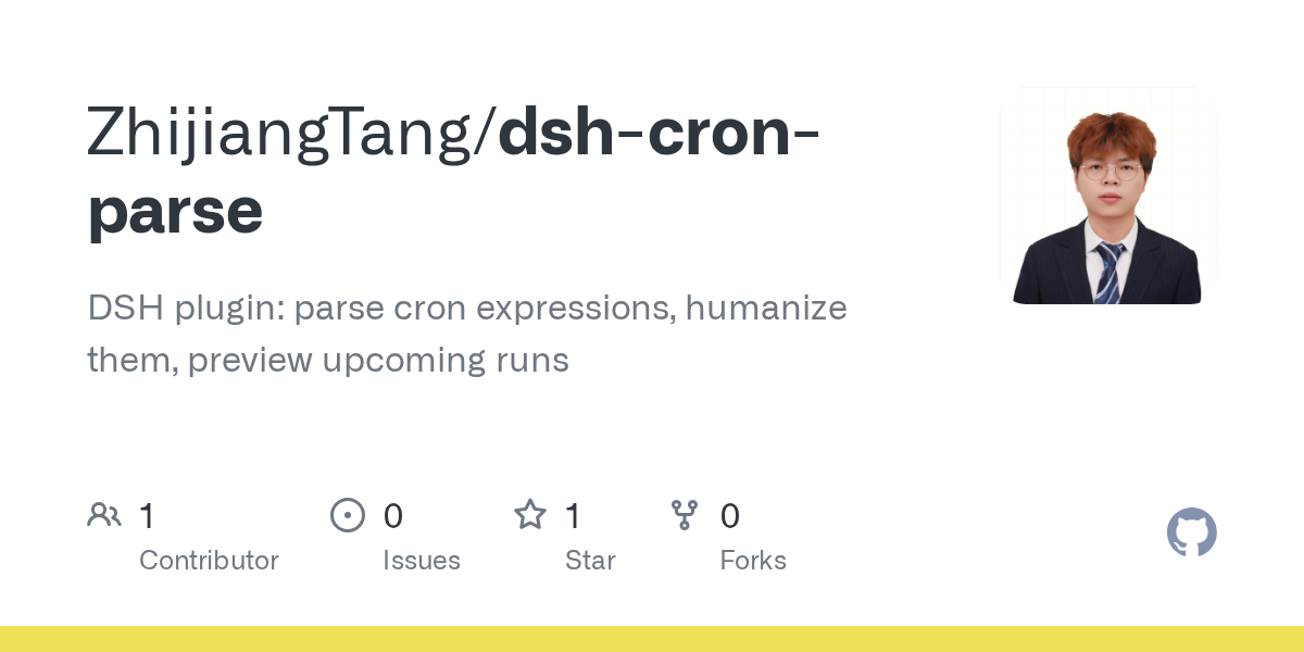 ZhijiangTang/dsh-cron-parse Screenshot preview