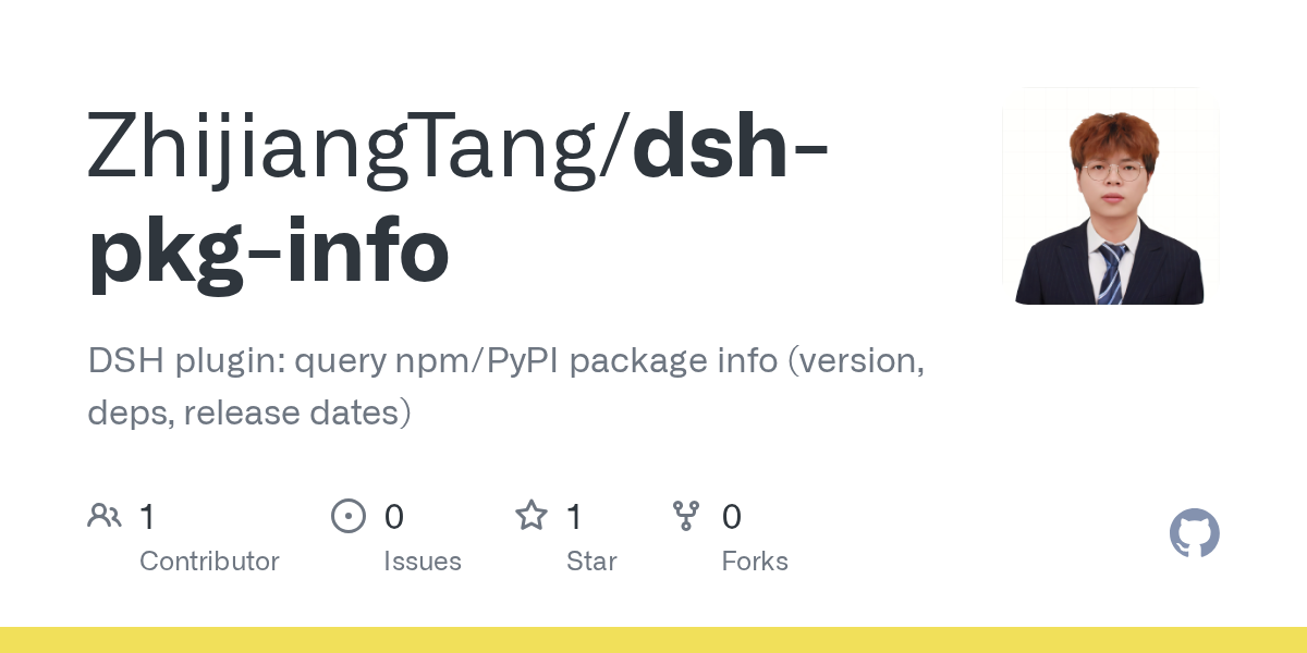 ZhijiangTang/dsh-pkg-info Screenshot preview
