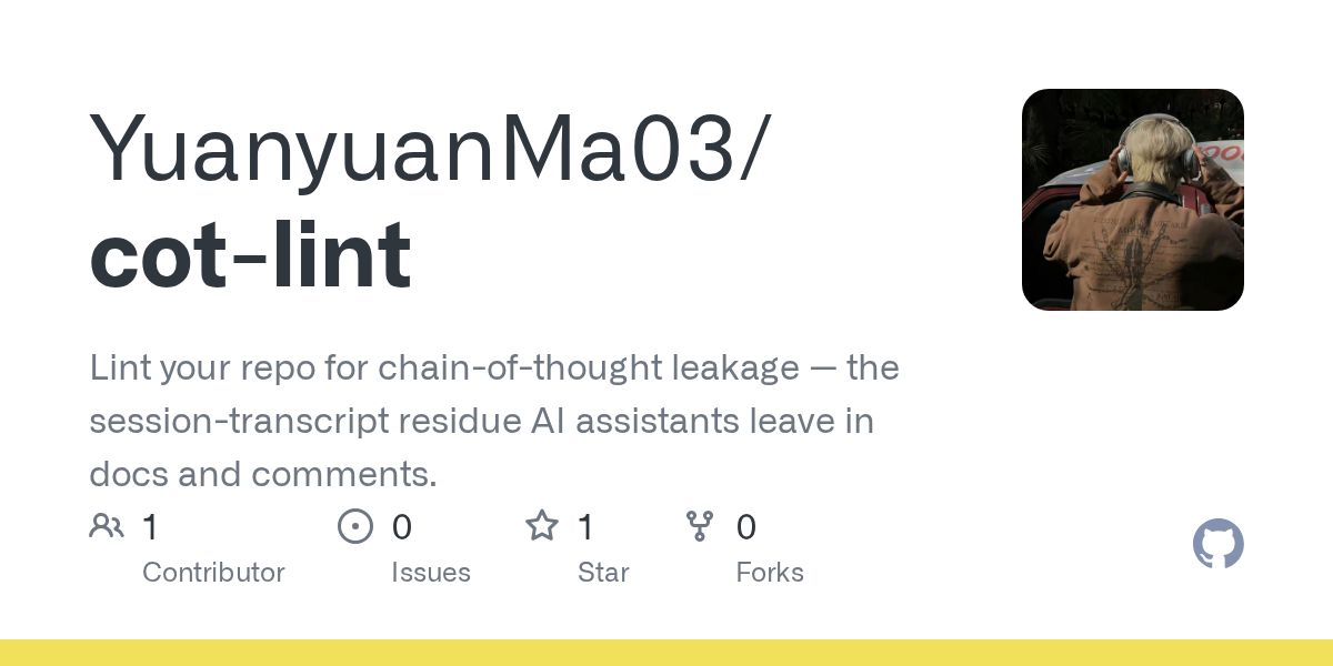 YuanyuanMa03/cot-lint Screenshot preview