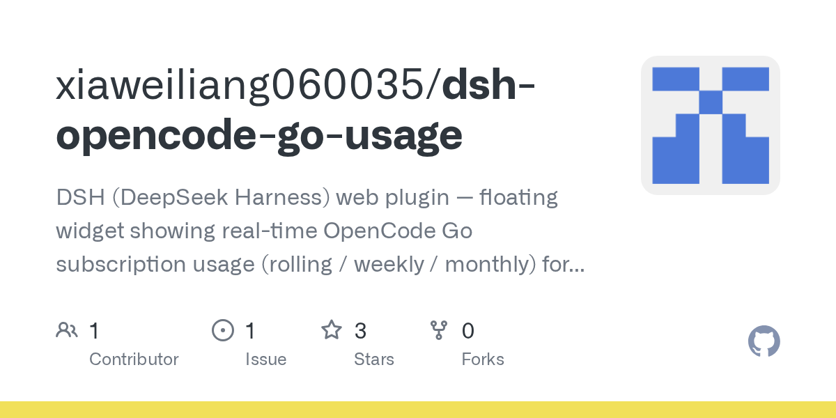 xiaweiliang060035/dsh-opencode-go-usage Screenshot preview