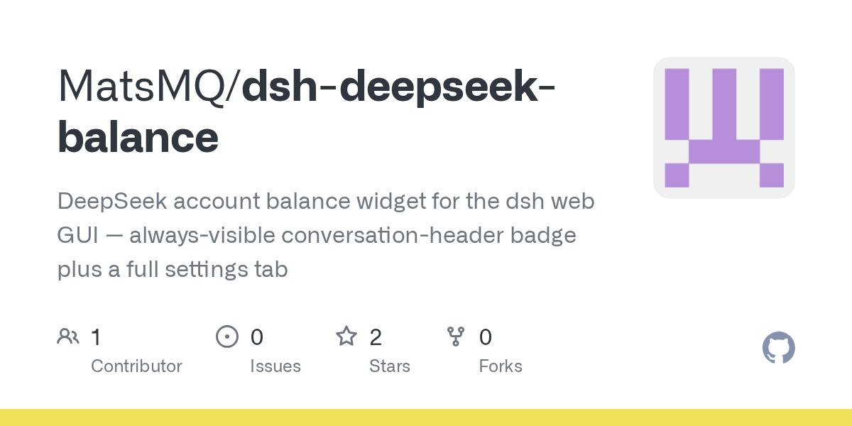 MatsMQ/dsh-deepseek-balance Screenshot preview