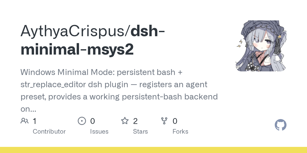 AythyaCrispus/dsh-minimal-msys2 Screenshot preview