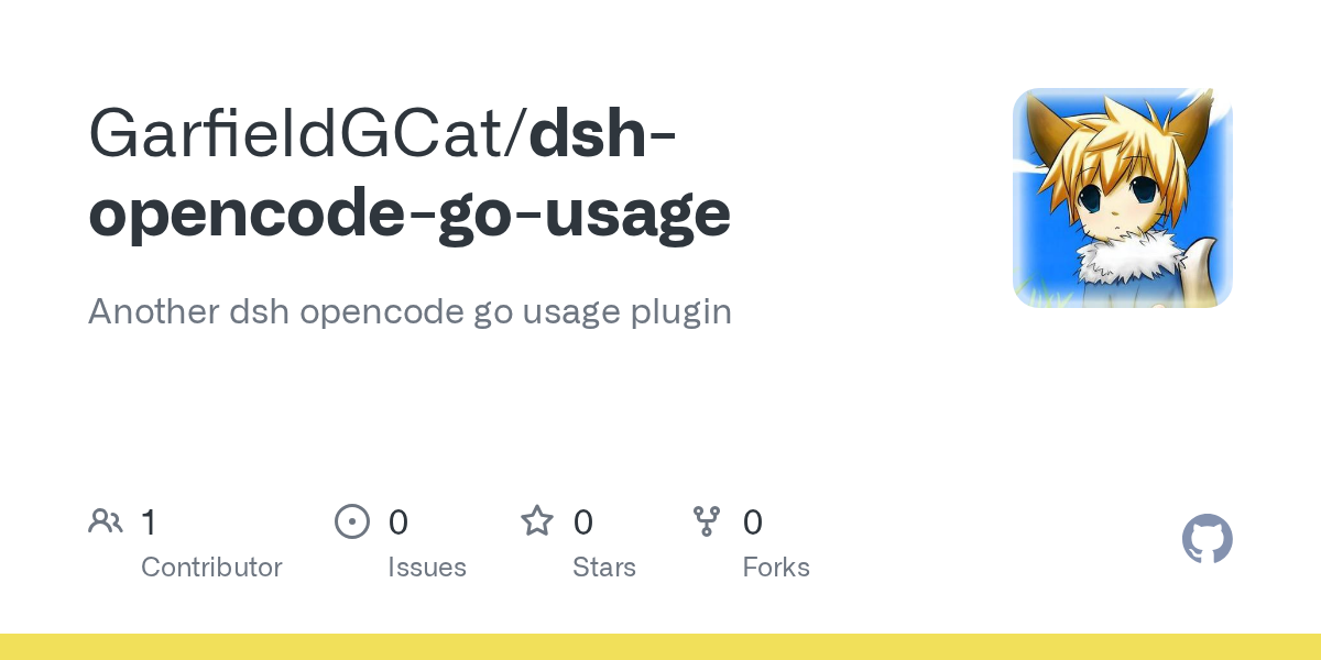GarfieldGCat/dsh-opencode-go-usage Screenshot preview