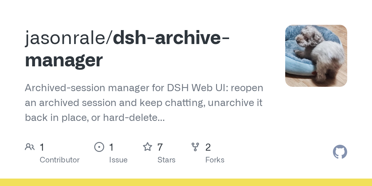jasonrale/dsh-archive-manager Screenshot preview
