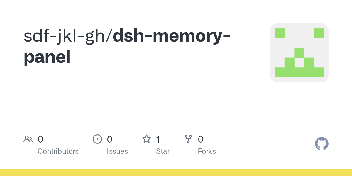 sdf-jkl-gh/dsh-memory-panel Screenshot preview