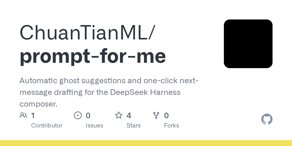 ChuanTianML/prompt-for-me Screenshot preview