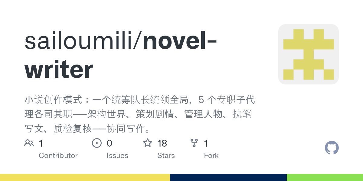 sailoumili/novel-writer Screenshot preview