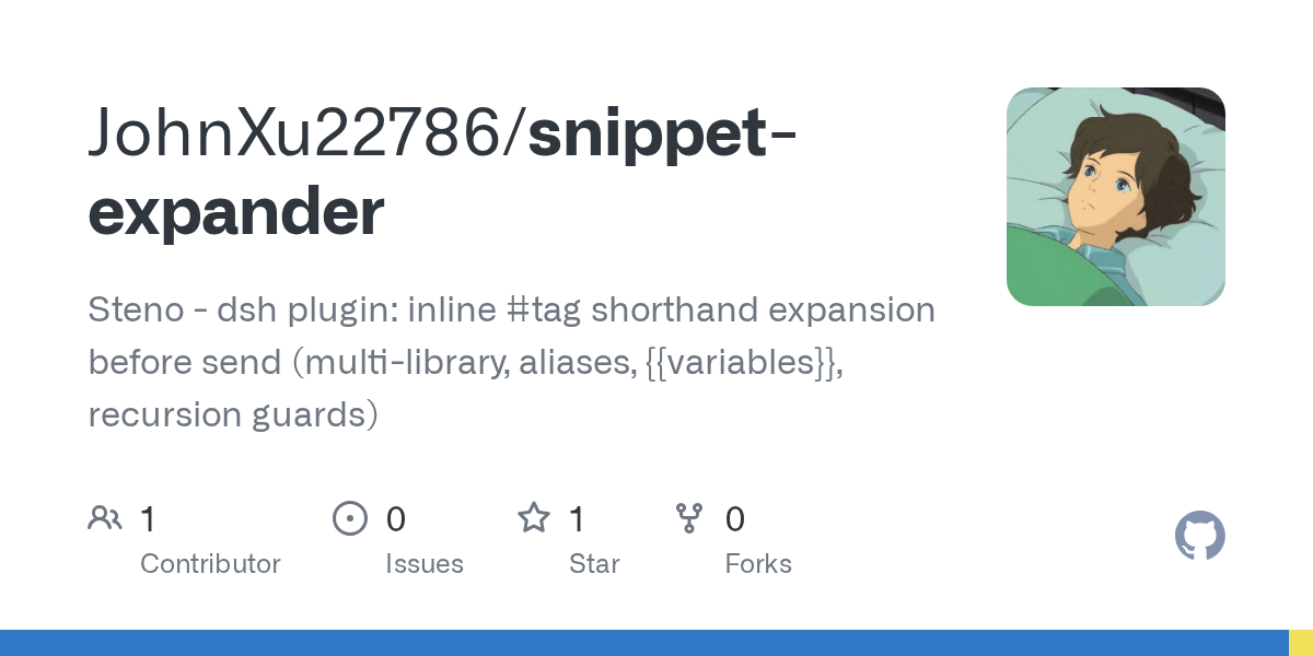 JohnXu22786/snippet-expander Screenshot preview