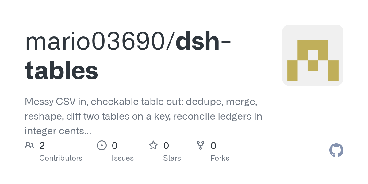mario03690/dsh-tables Screenshot preview