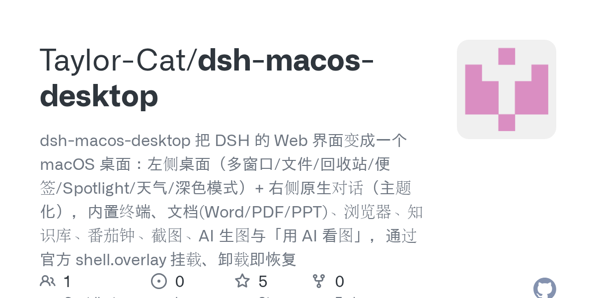Taylor-Cat/dsh-macos-desktop Screenshot preview