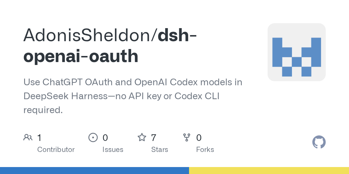 AdonisSheldon/dsh-openai-oauth Screenshot preview