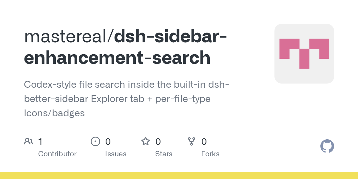 mastereal/dsh-sidebar-enhancement-search Screenshot preview