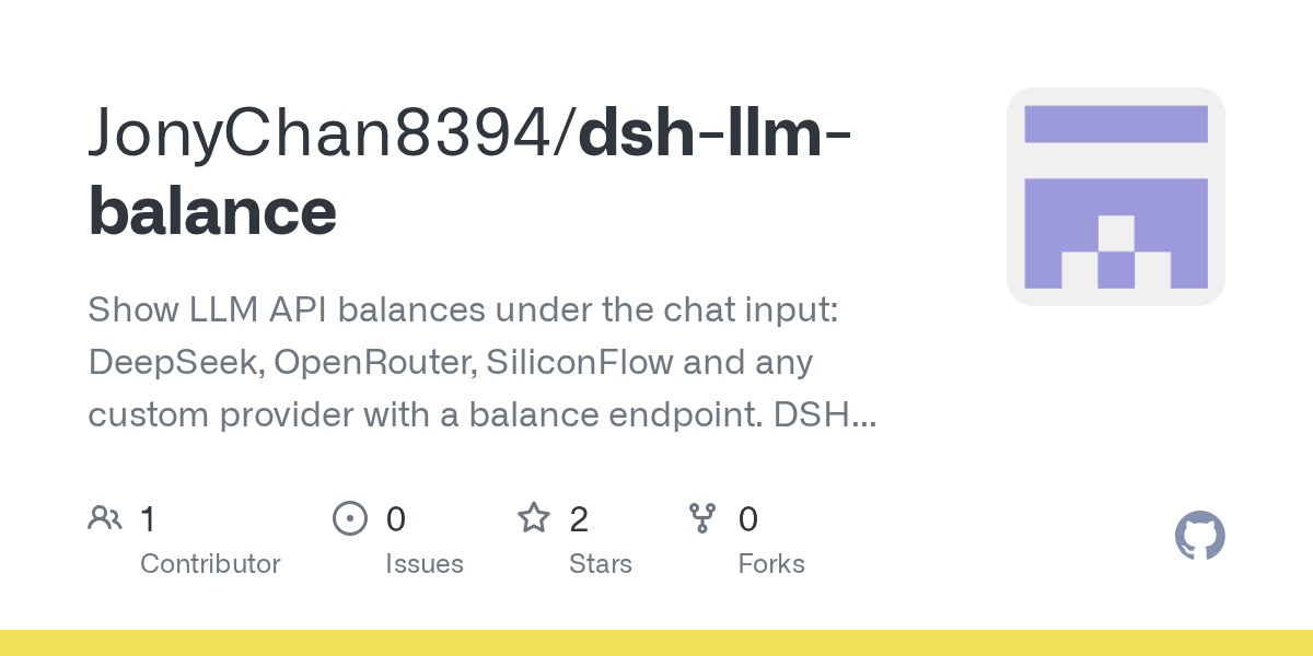 JonyChan8394/dsh-llm-balance Screenshot preview