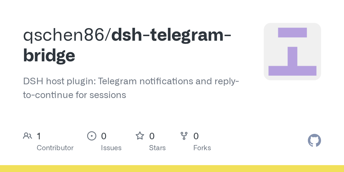 qschen86/dsh-telegram-bridge Screenshot preview