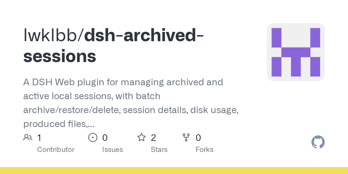 lwklbb/dsh-archived-sessions Screenshot preview