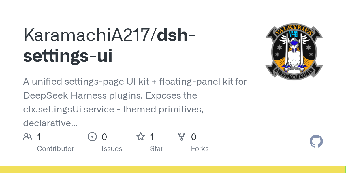 KaramachiA217/dsh-settings-ui Screenshot preview